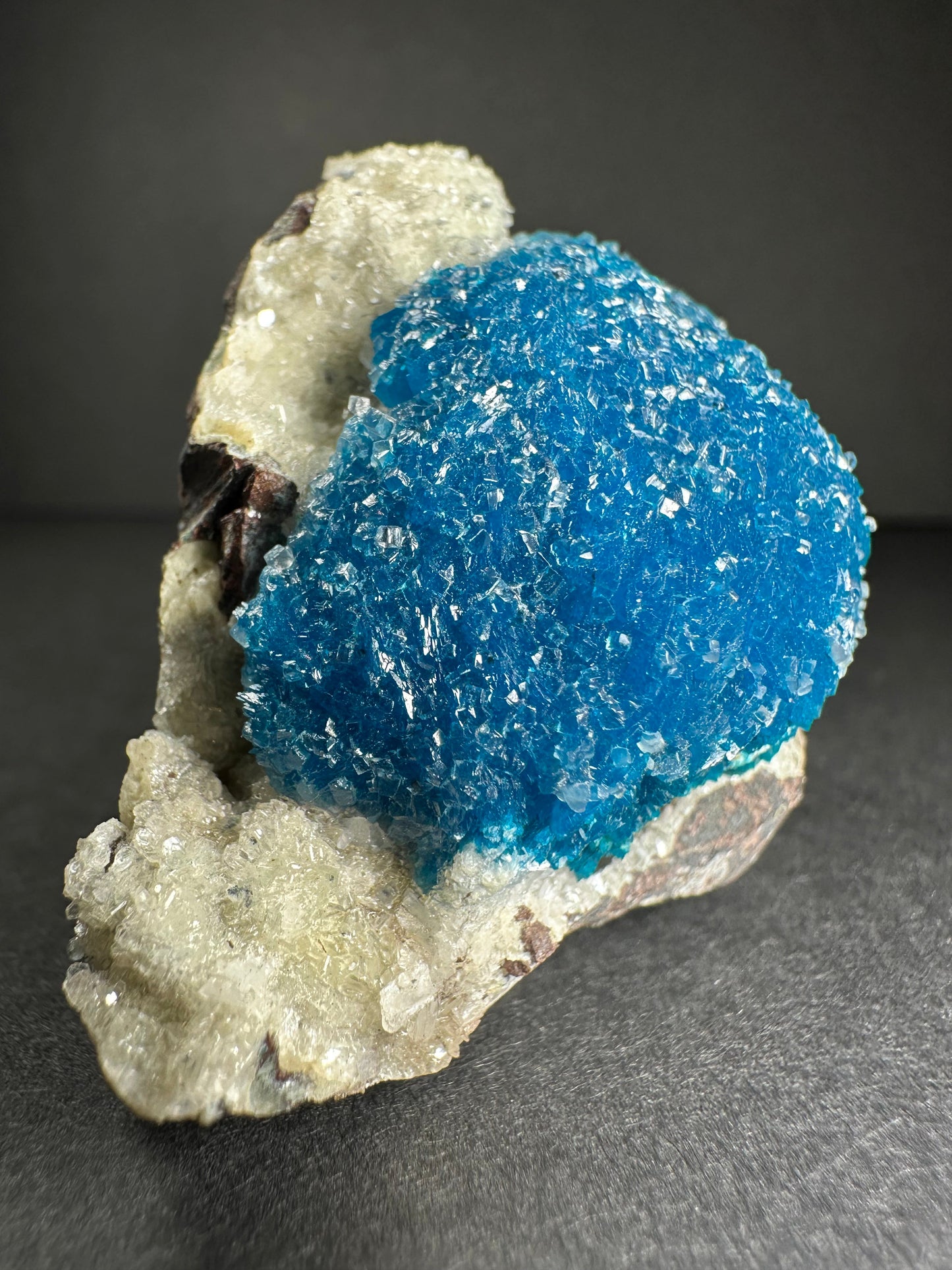 Cavansite with Stilbite on Matrix from Pune, Maharashtra, India