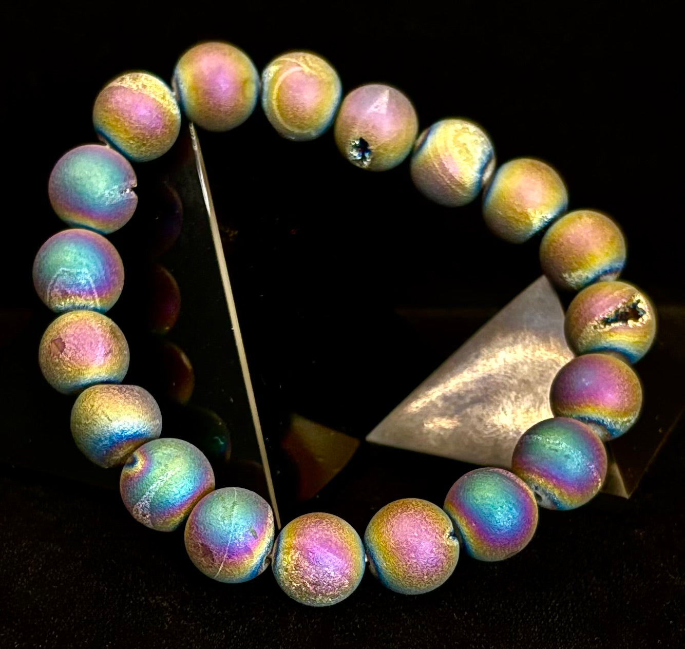 Peacock Rainbow Druzy Agate Bracelet