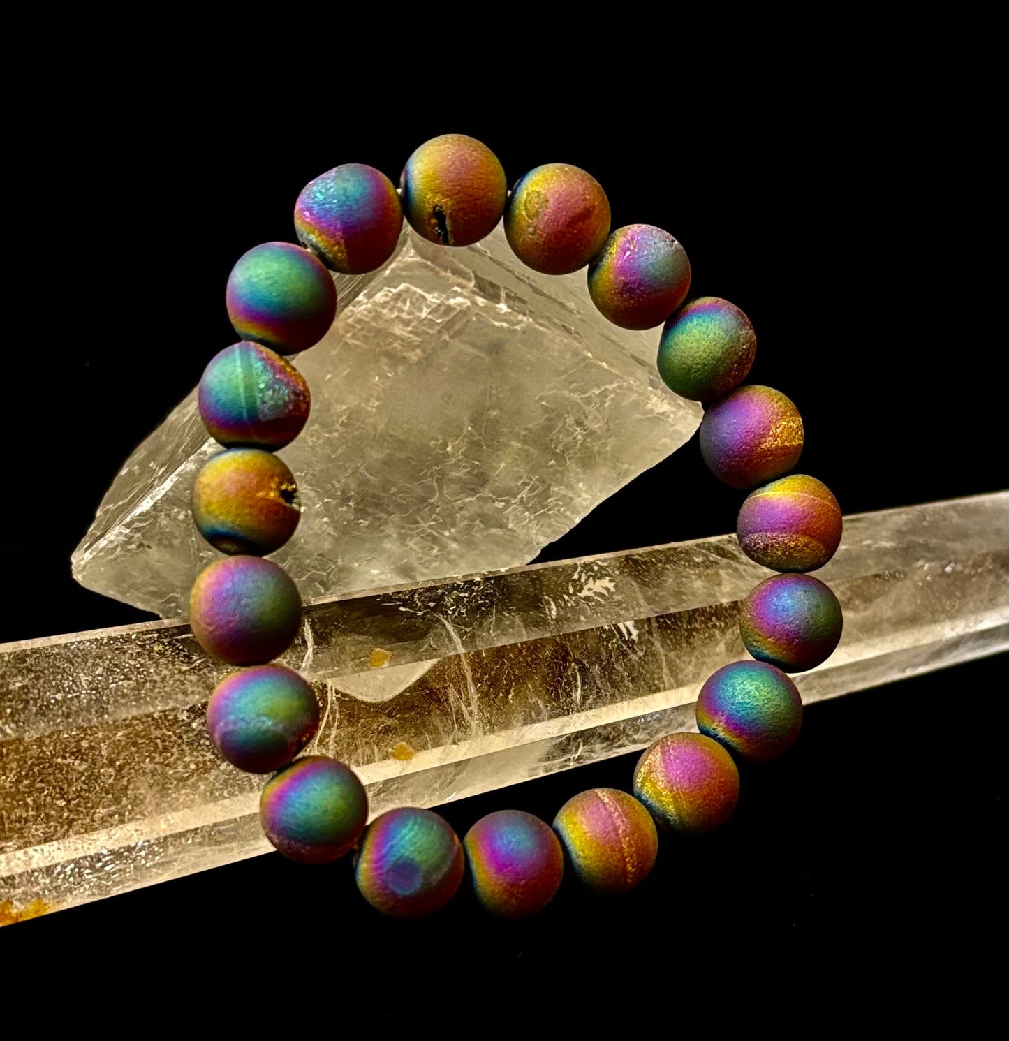 Peacock Rainbow Druzy Agate Bracelet