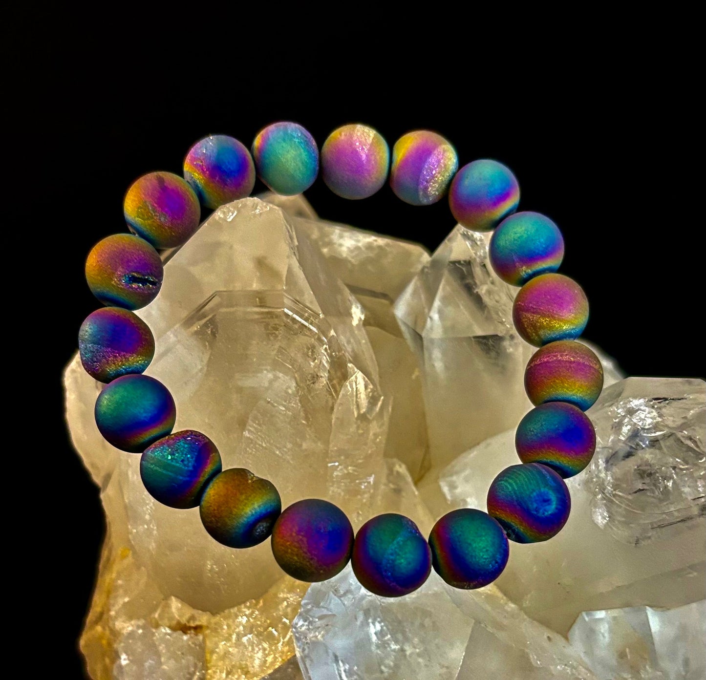 Peacock Rainbow Druzy Agate Bracelet