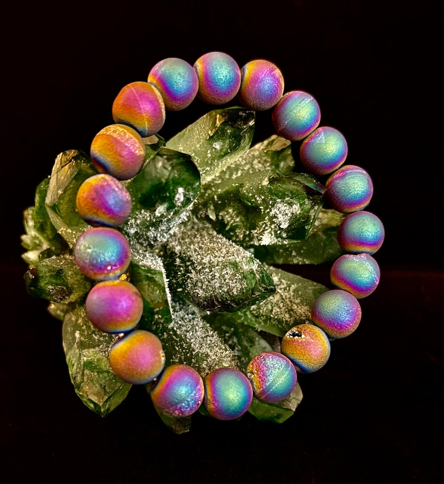 Peacock Rainbow Druzy Agate Bracelet