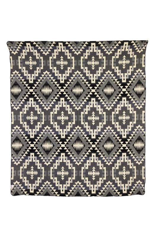 Handwoven Reversible Interlocking Lines Gray Black & Cream Alpaca Throw Blanket - Yachana Collection