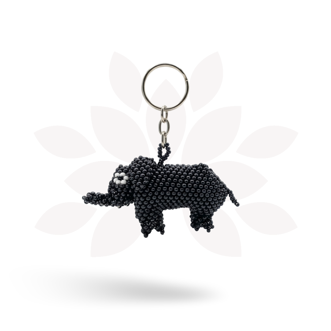 Elephant Seed Bead Keychain - Guatemala