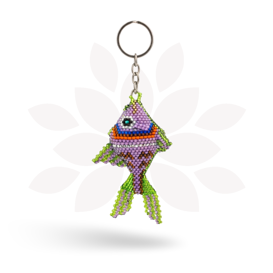 Fish Seed Bead Keychain | Hand Beaded Fair Trade Keychain - Guatemala