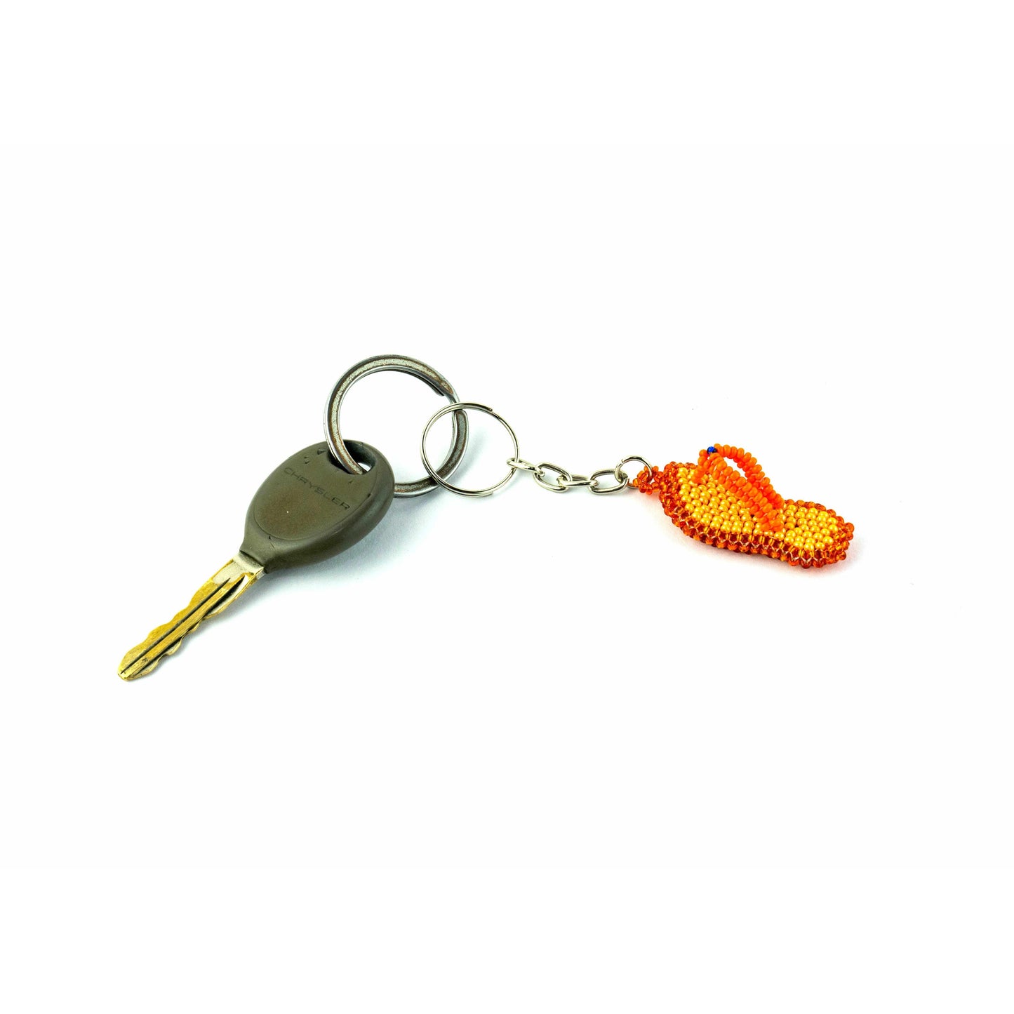 Flip Flop Seed Bead Keychain - Mexico