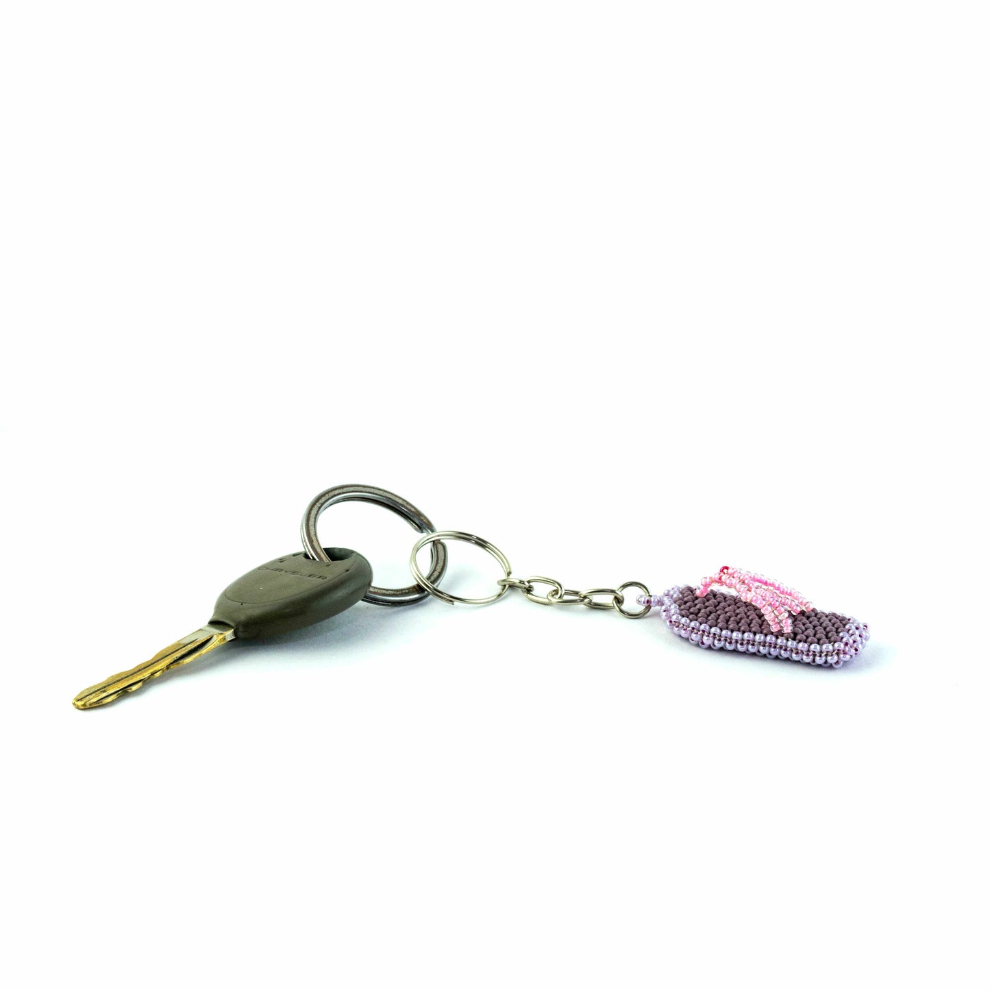 Flip Flop Seed Bead Keychain - Mexico