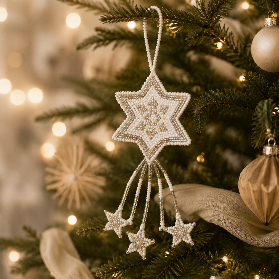 Star Seed Bead Handmade Ornament - Guatemala