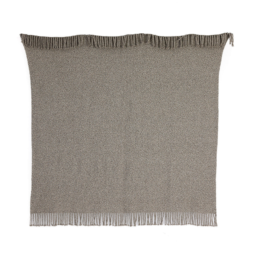 Handloomed Peruvian Pima Cotton & Undyed Baby Alpaca Graphite Throw Blanket From Peru - Kulsi Collection