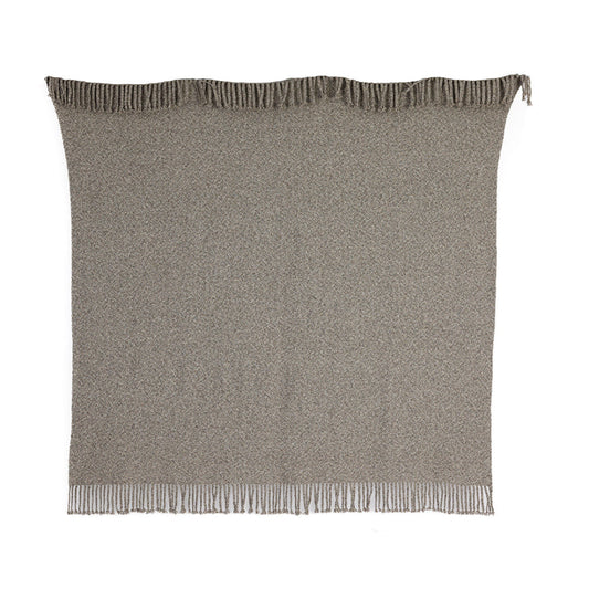 Handloomed Peruvian Pima Cotton & Undyed Baby Alpaca Graphite Throw Blanket From Peru - Kulsi Collection