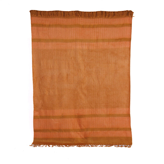 Handwoven Alpaca Throw Blanket From Ecuador - Copper & Coral - Kallpa Collection
