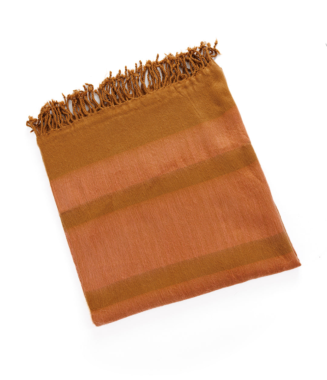 Handwoven Alpaca Throw Blanket From Ecuador - Copper & Coral - Kallpa Collection