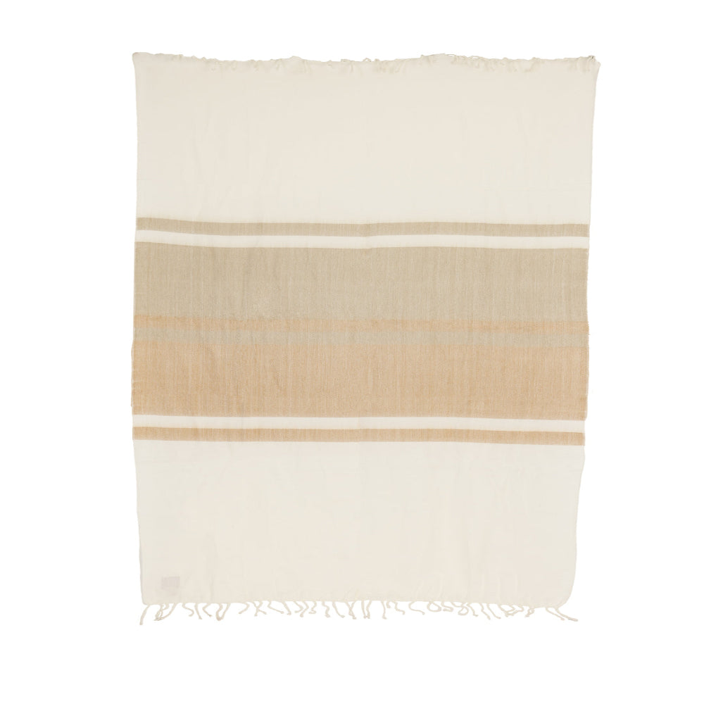 Handwoven Alpaca Throw Blanket From Ecuador - Tobacco & Wheat - Kallpa Collection