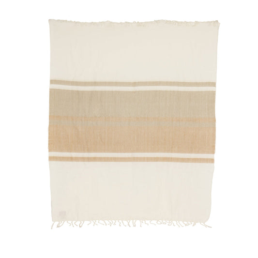 Handwoven Alpaca Throw Blanket From Ecuador - Tobacco & Wheat - Kallpa Collection