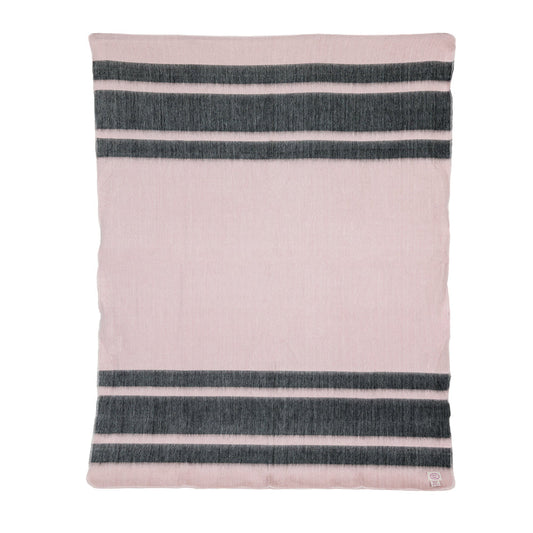Handwoven Alpaca Throw Blanket From Ecuador - Pink Charcoal - Kallpa Collection
