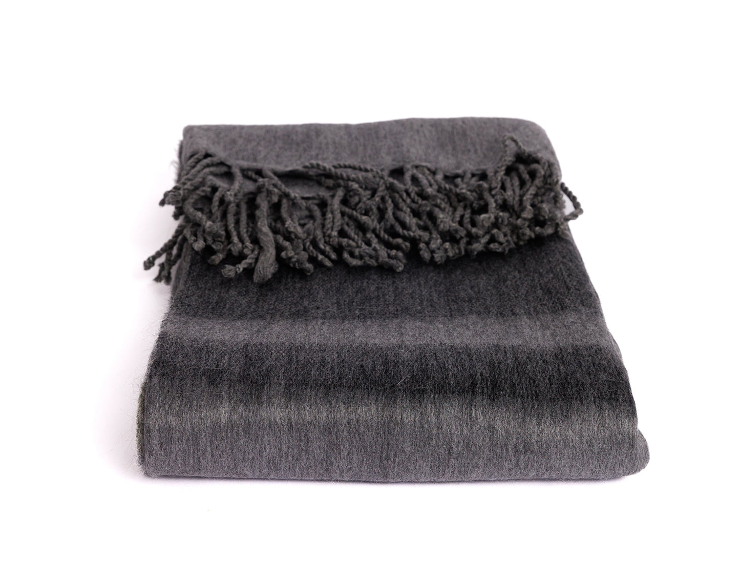 Handwoven Alpaca Throw Blanket From Ecuador - Storm Grays & Olive - Kallpa Collection