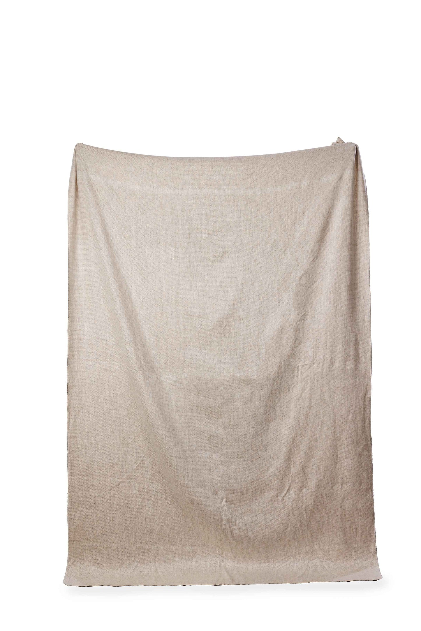Reversible Alpaca Throw Blanket Handwoven From Ecuador - Camel & Cream - Kani Collection