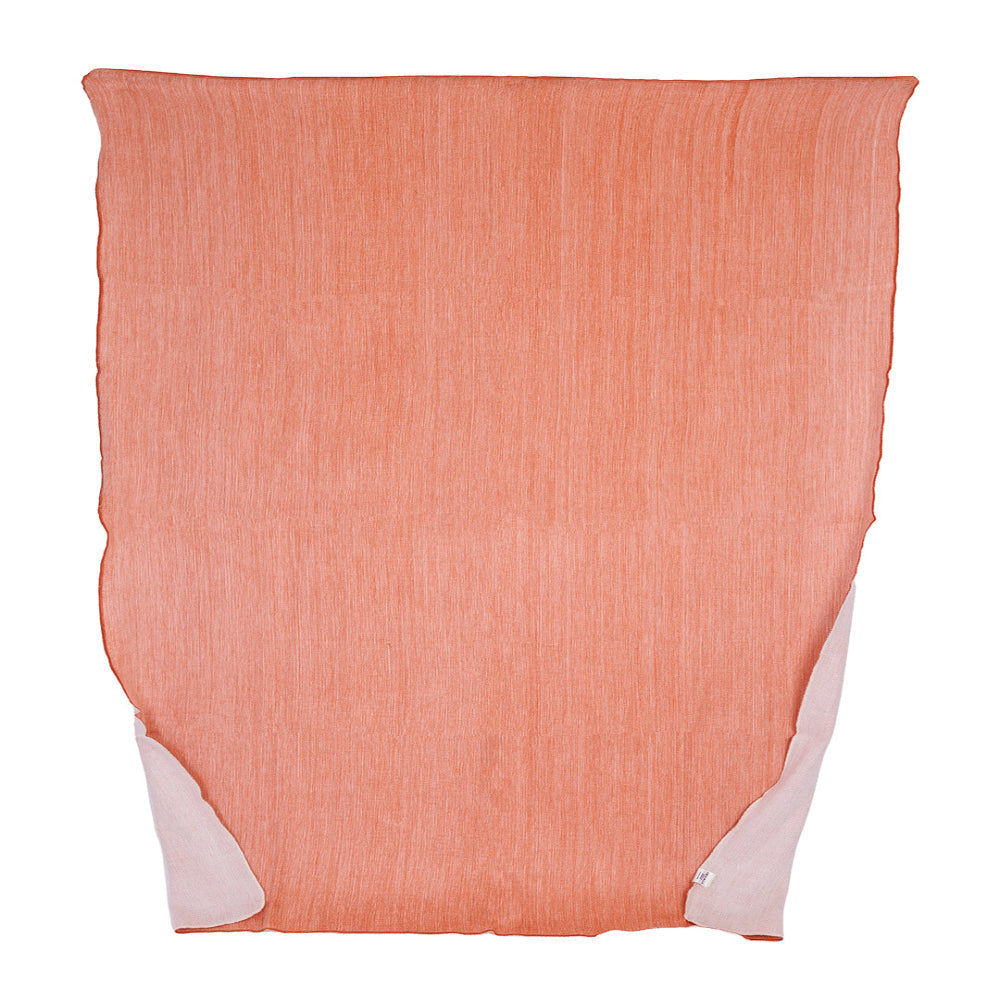 Reversible Alpaca Throw Blanket Handwoven From Ecuador - Melon & White - Kani Collection