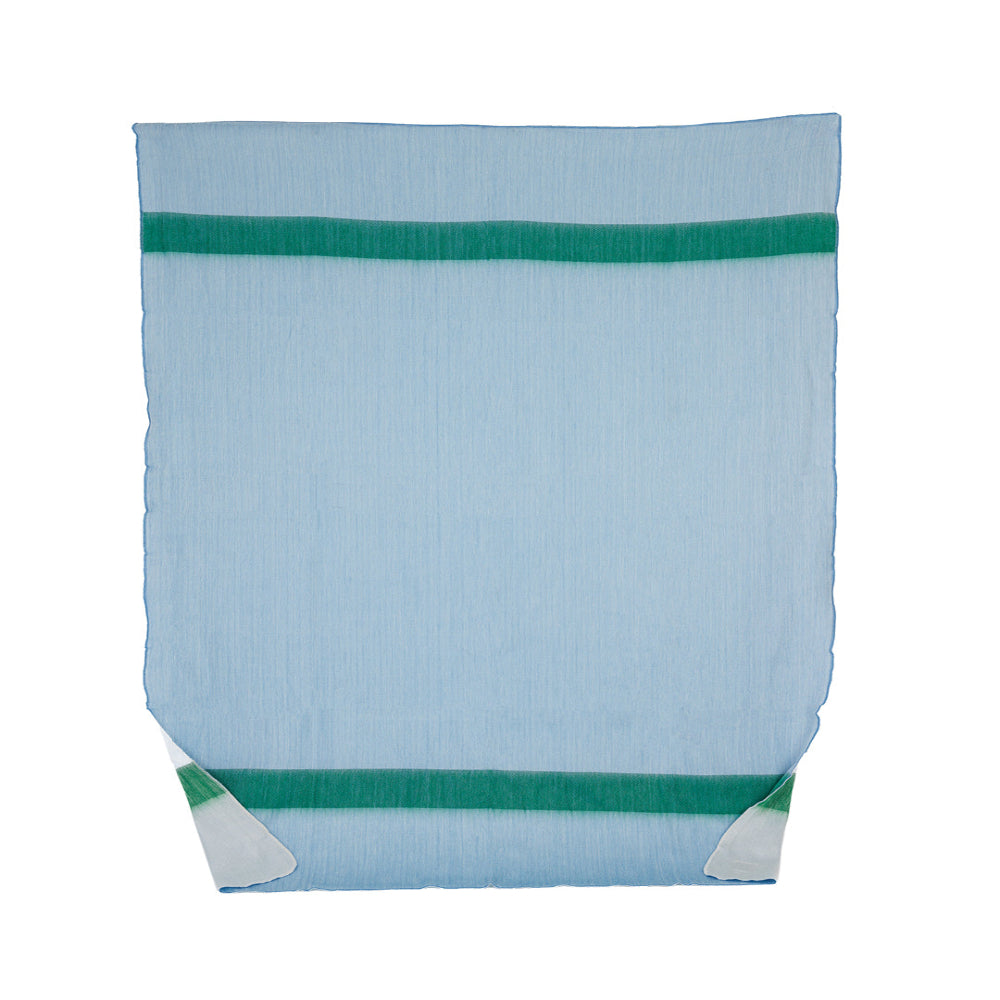 Reversible Alpaca Throw Blanket Handwoven From Ecuador - Powder Blue & Green - Kani Collection