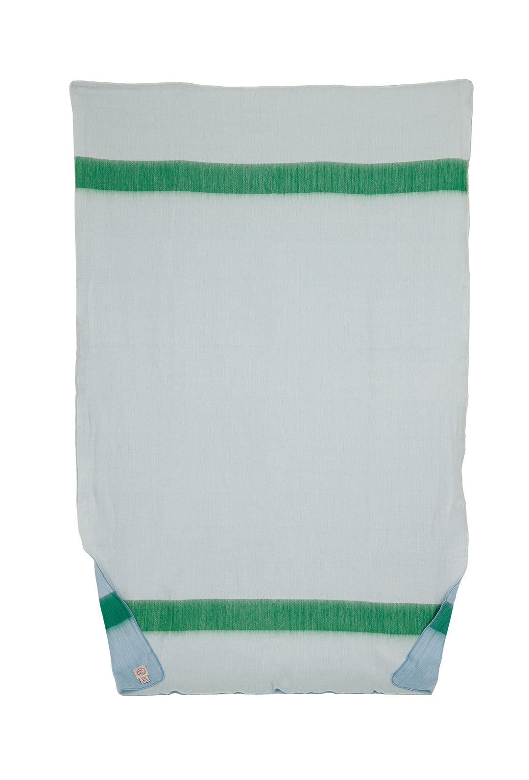 Reversible Alpaca Throw Blanket Handwoven From Ecuador - Powder Blue & Green - Kani Collection