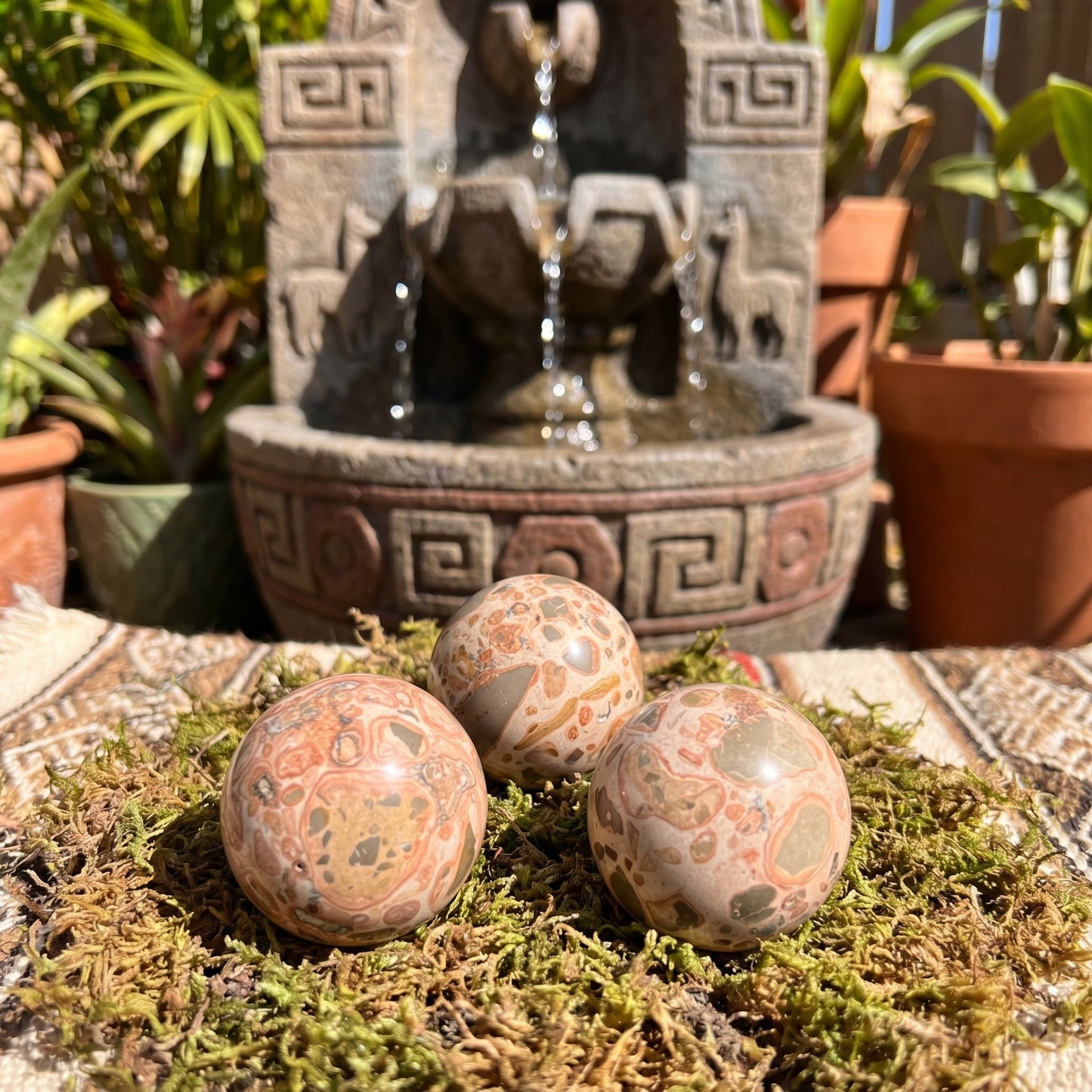 Leopardite Sphere Carving (1.5 Inch)(Leopard Skin Jasper)
