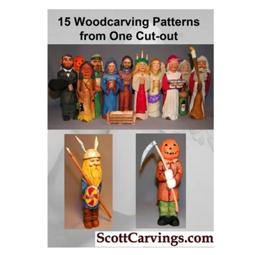 15 Woodcarving Patterns from One Cut Out - Paperback