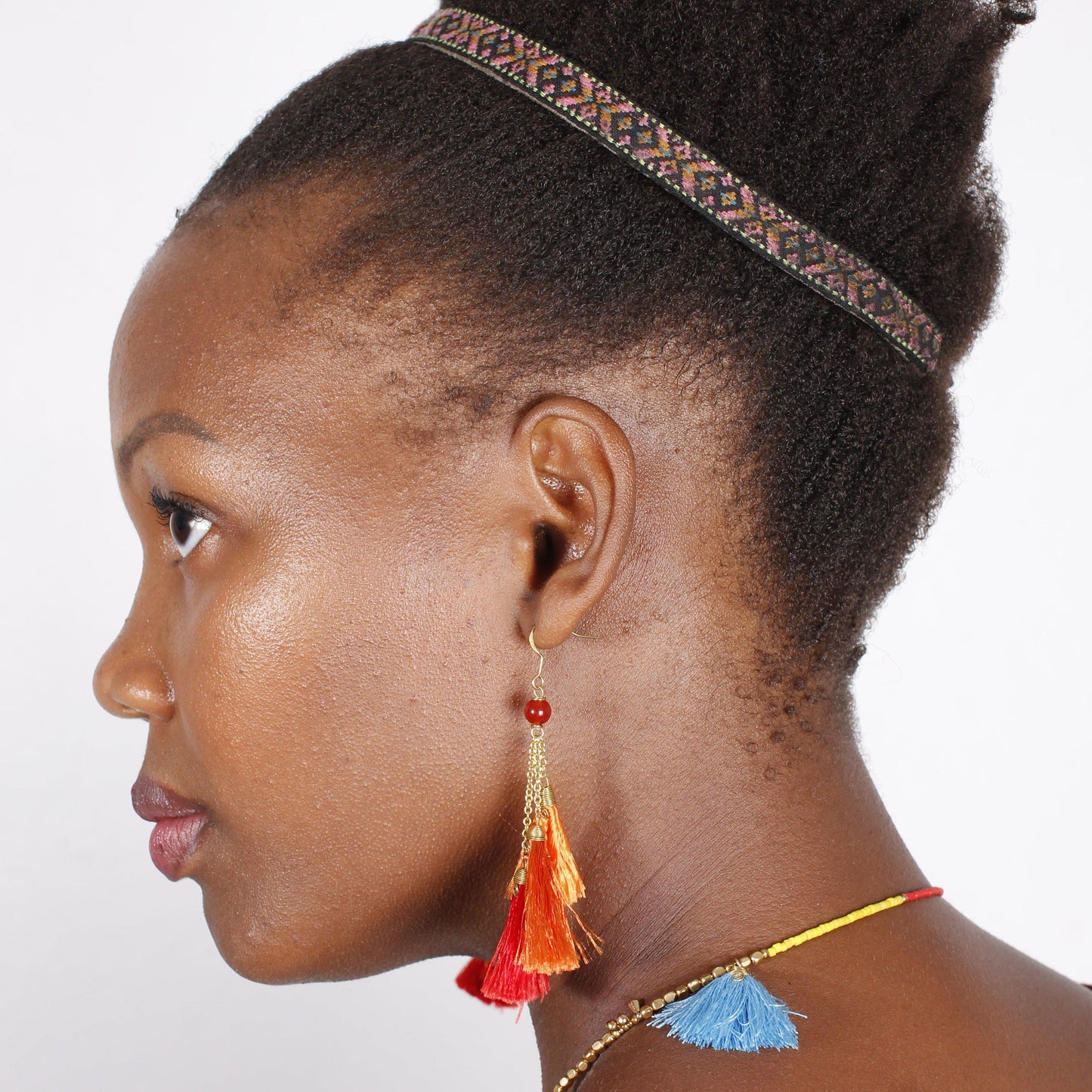 Trio of Tassels Chain Earrings - Thailand