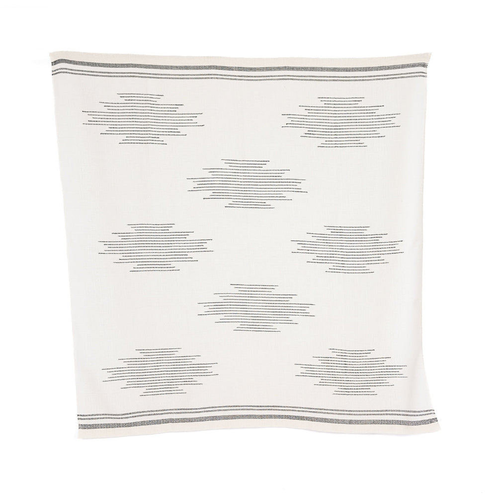 Handloomed 100% Alpaca Throw Blanket from Peru - Ink & Ivory Horizon - Miska Collection