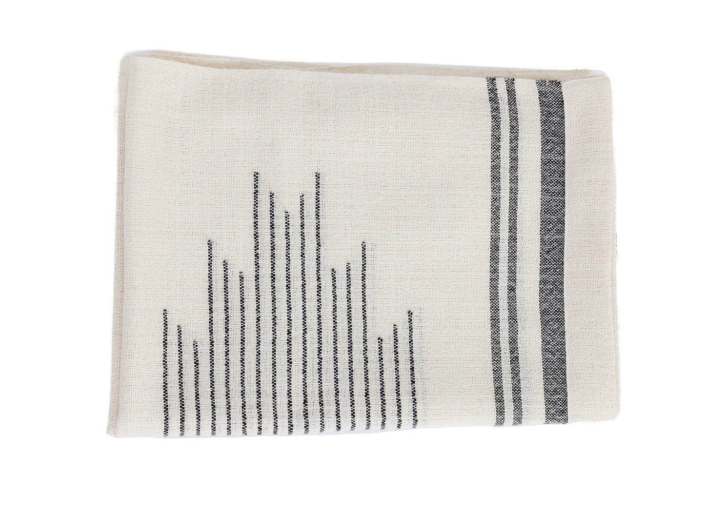 Handloomed 100% Alpaca Throw Blanket from Peru - Ink & Ivory Horizon - Miska Collection