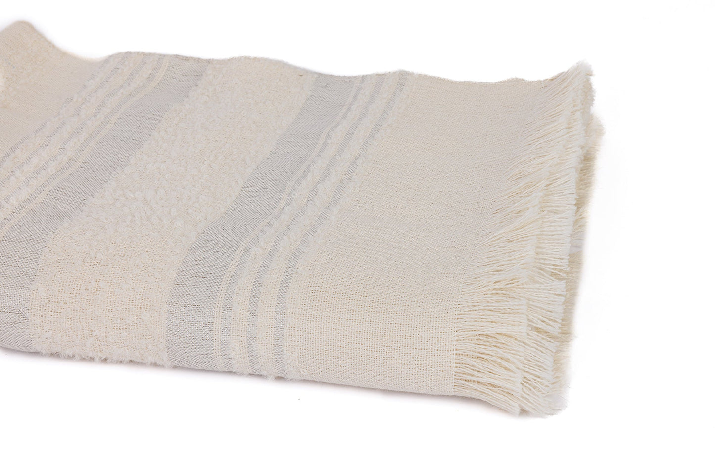 Handloomed Alpaca Throw Blanket - Silver & Ivory Moon Mist - Allira Collection