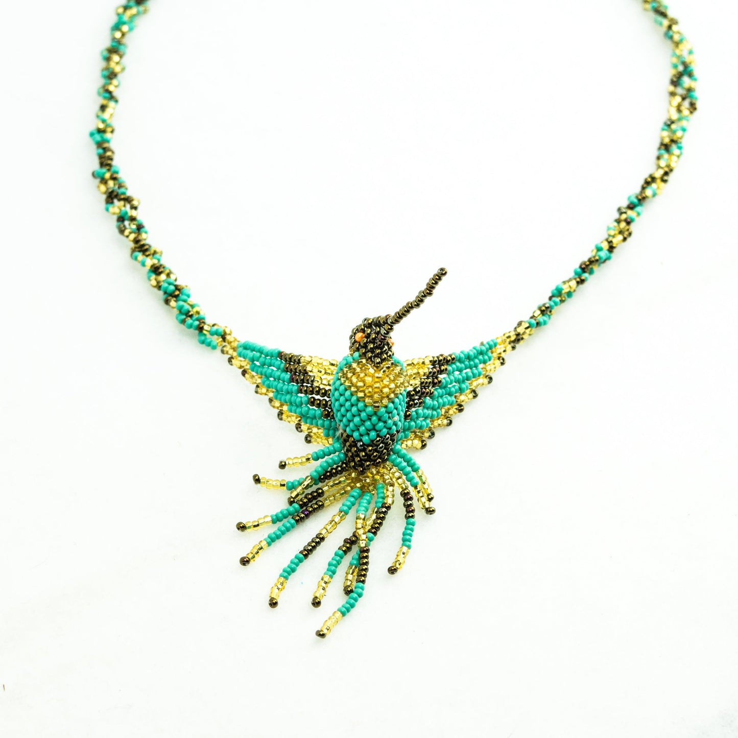 Hummingbird Seed Bead Necklace Assorted - Guatemala