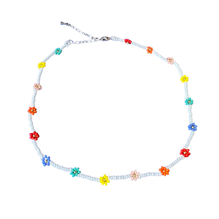 Daisy Seed Bead Floral Boho Choker - Guatemala