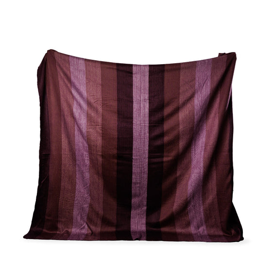 Alpaca Throw Blanket Handwoven From Ecuador -  Deep Purples - Nawi Collection