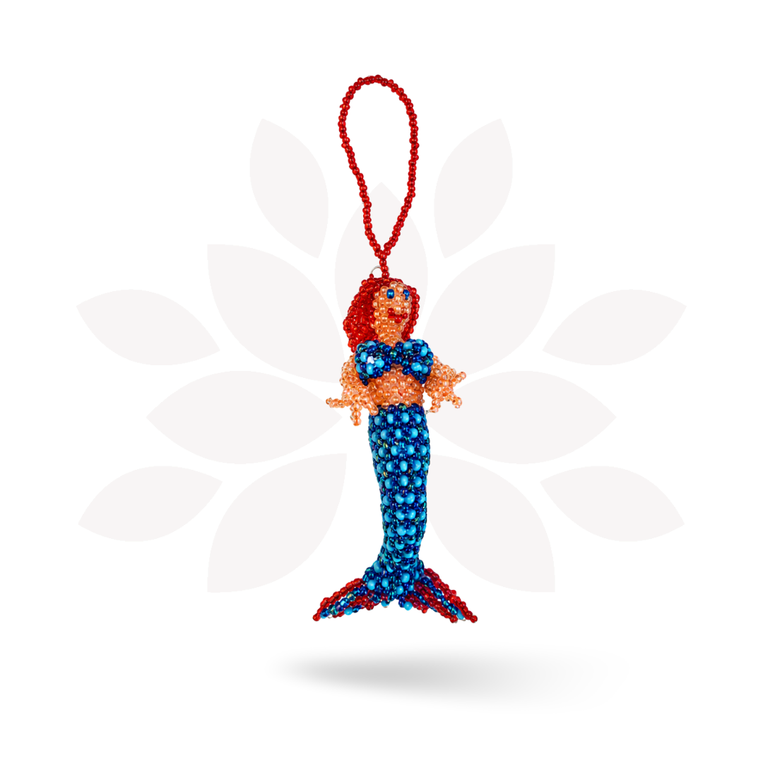 Mermaid Seed Bead Handmade Ornament - Guatemala