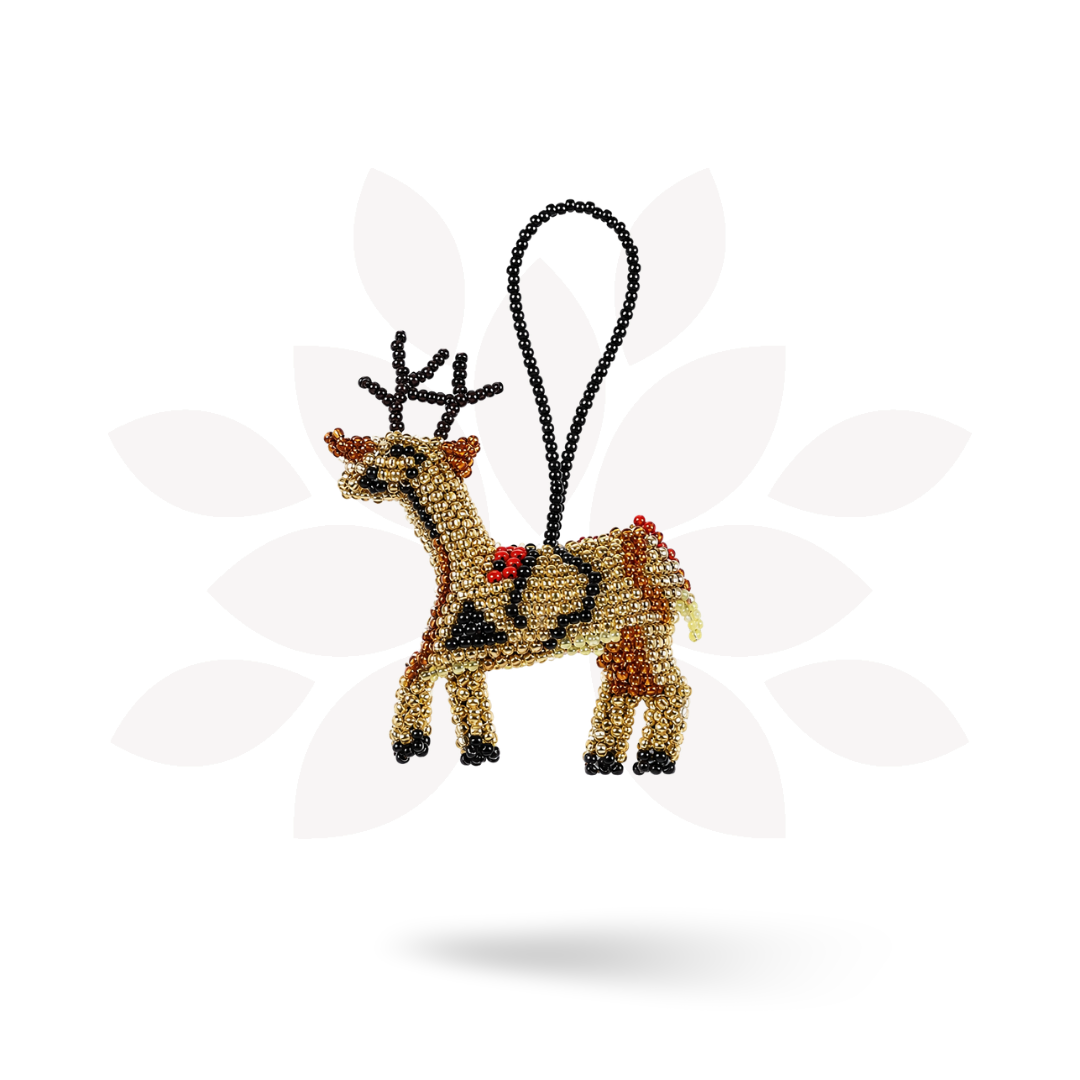 Reindeer Seed Bead Ornament - Guatemala