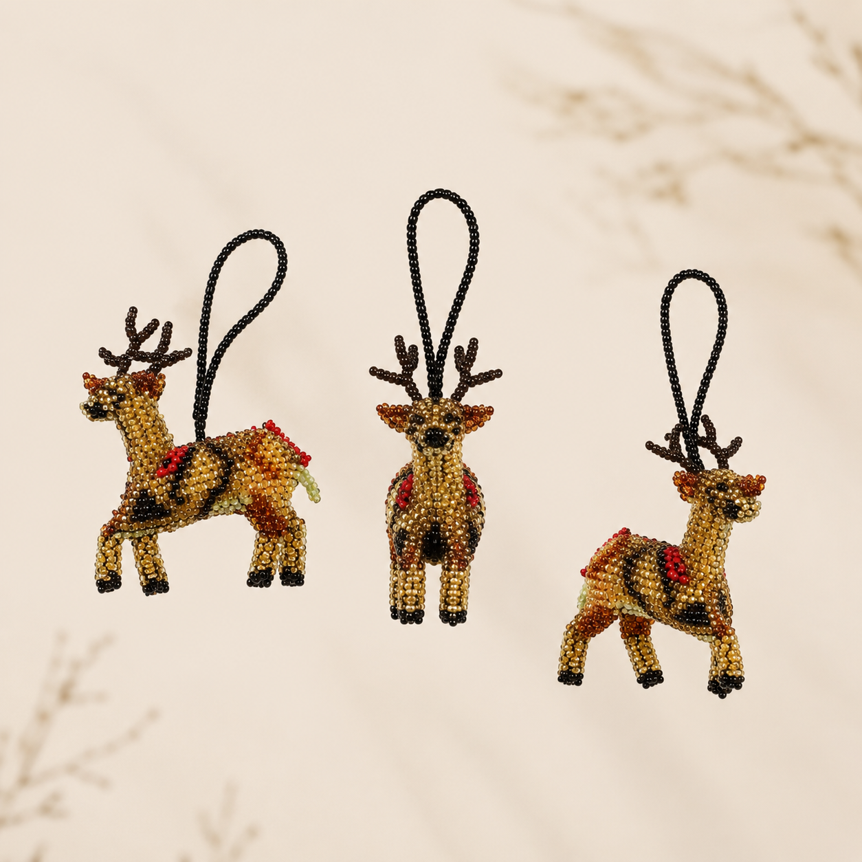 Reindeer Seed Bead Ornament - Guatemala
