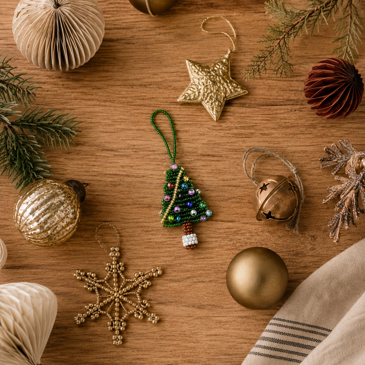 Tree Seed Bead Ornament - Guatemala