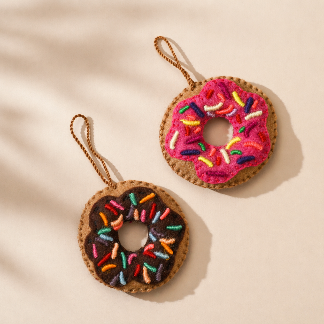 Donut Felt Embroidered Handmade Ornament - Mexico