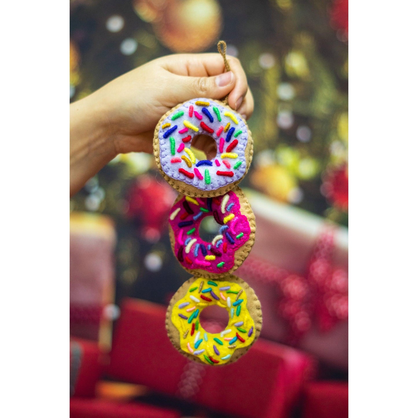Donut Felt Embroidered Handmade Ornament - Mexico