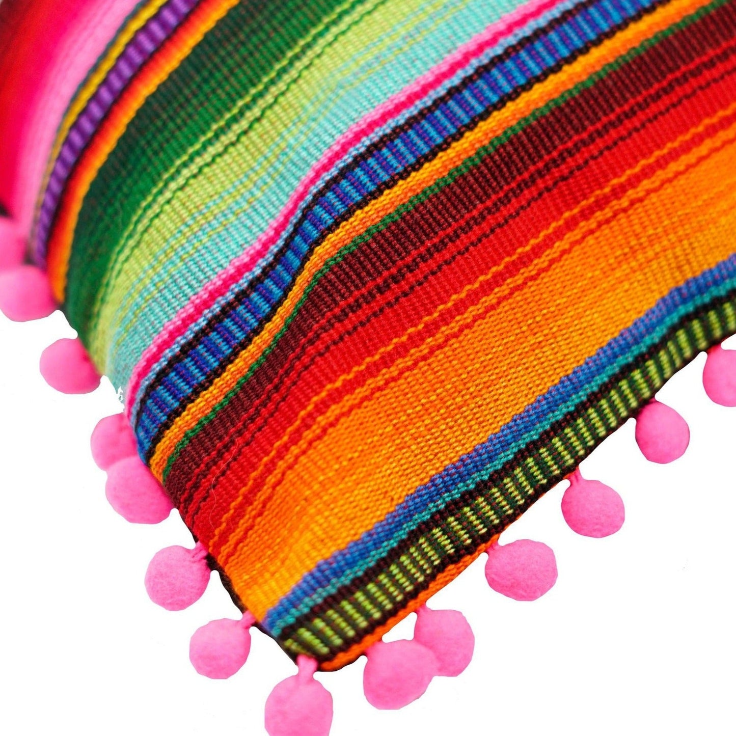 Hacienda Sarape Striped Colorful Pillow Cover Handwoven in Guatemala