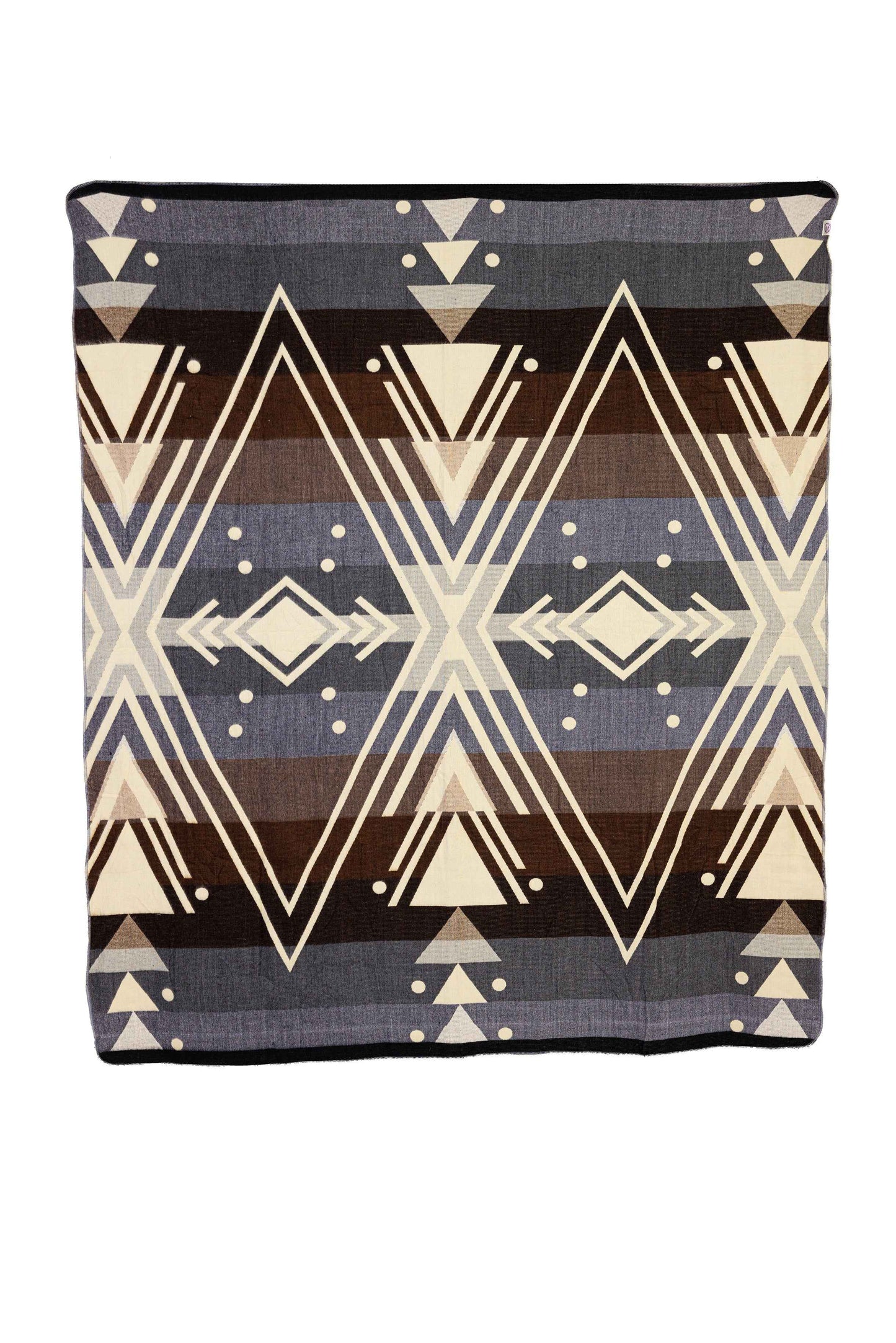 Handwoven Reversible Chevron Gray Brown Red & Cream Alpaca Throw - Yachana Collection