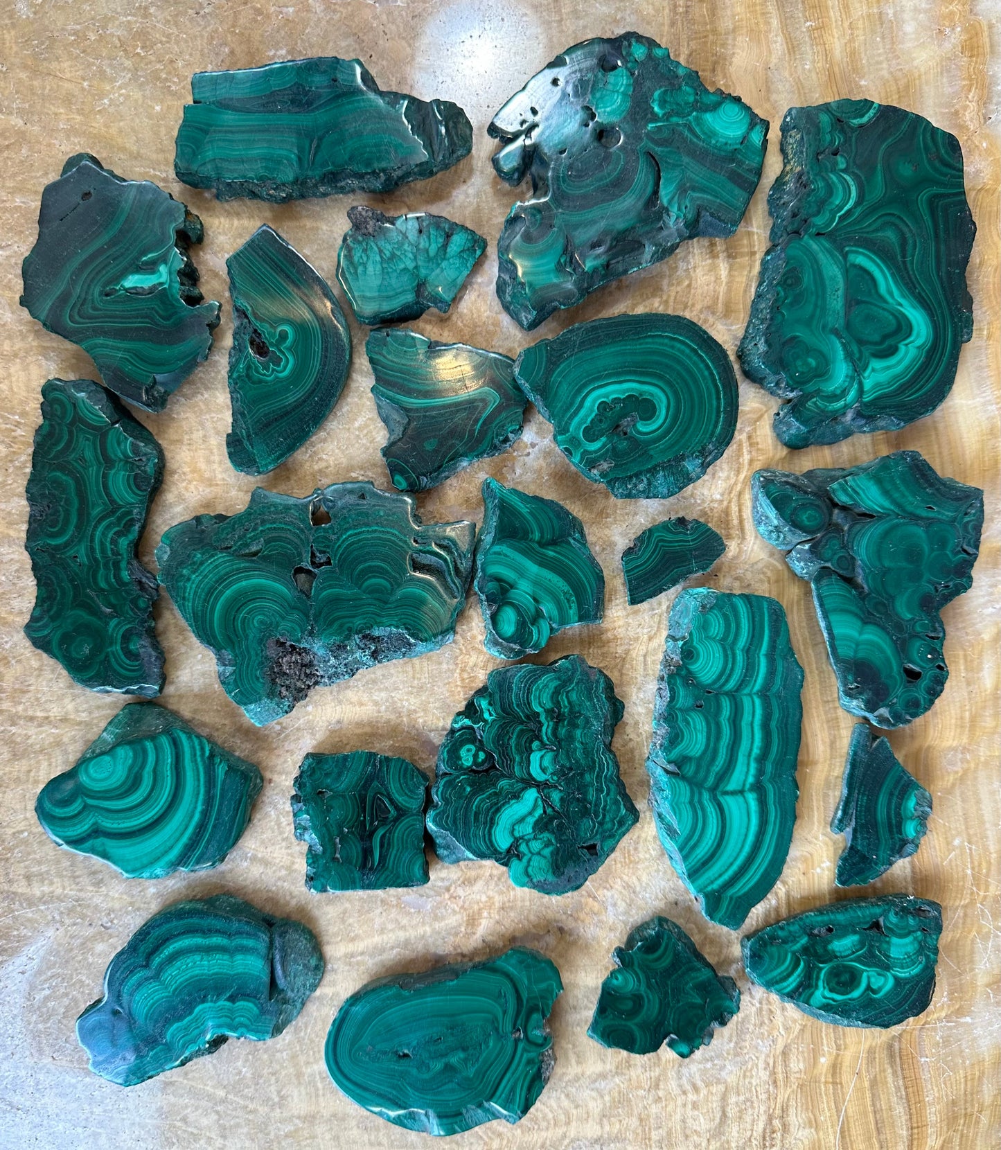 Polished Malachite Slice