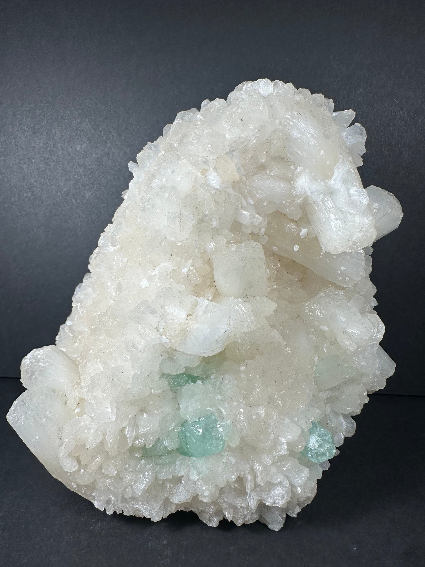 Stilbite with Green Apophyllite and Mordenite on matrix