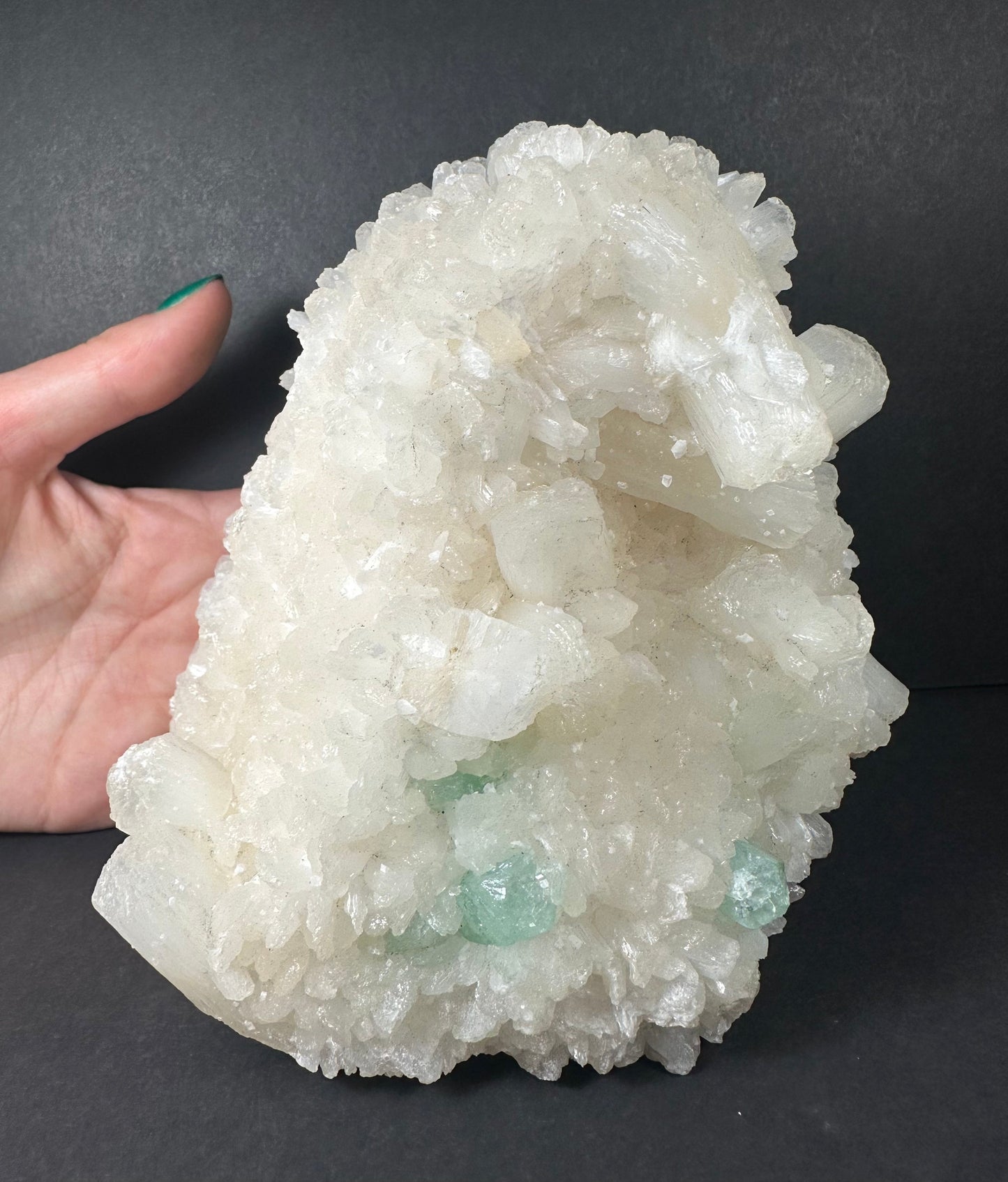 Stilbite with Green Apophyllite and Mordenite on matrix