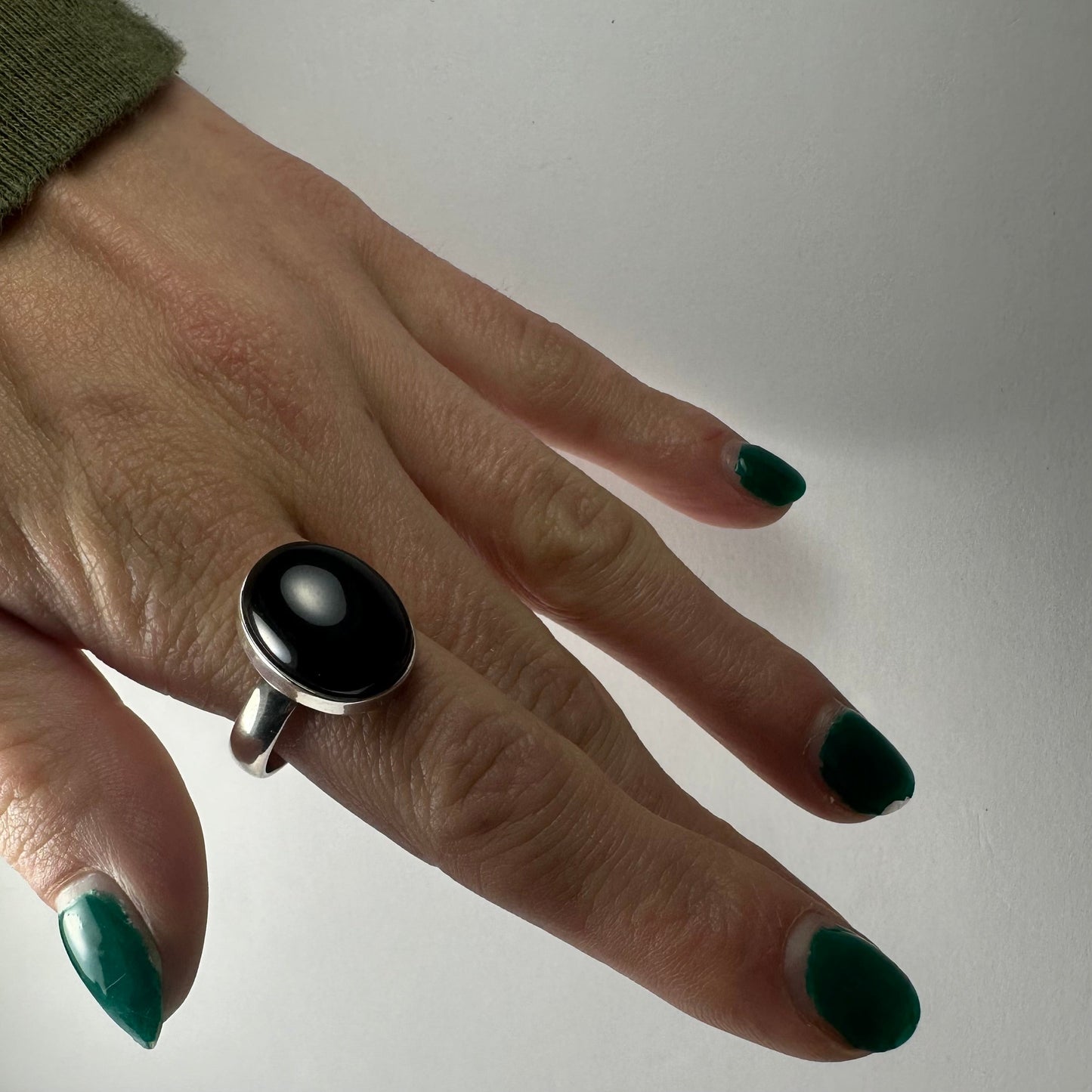 Black Onyx Ring - Size 8