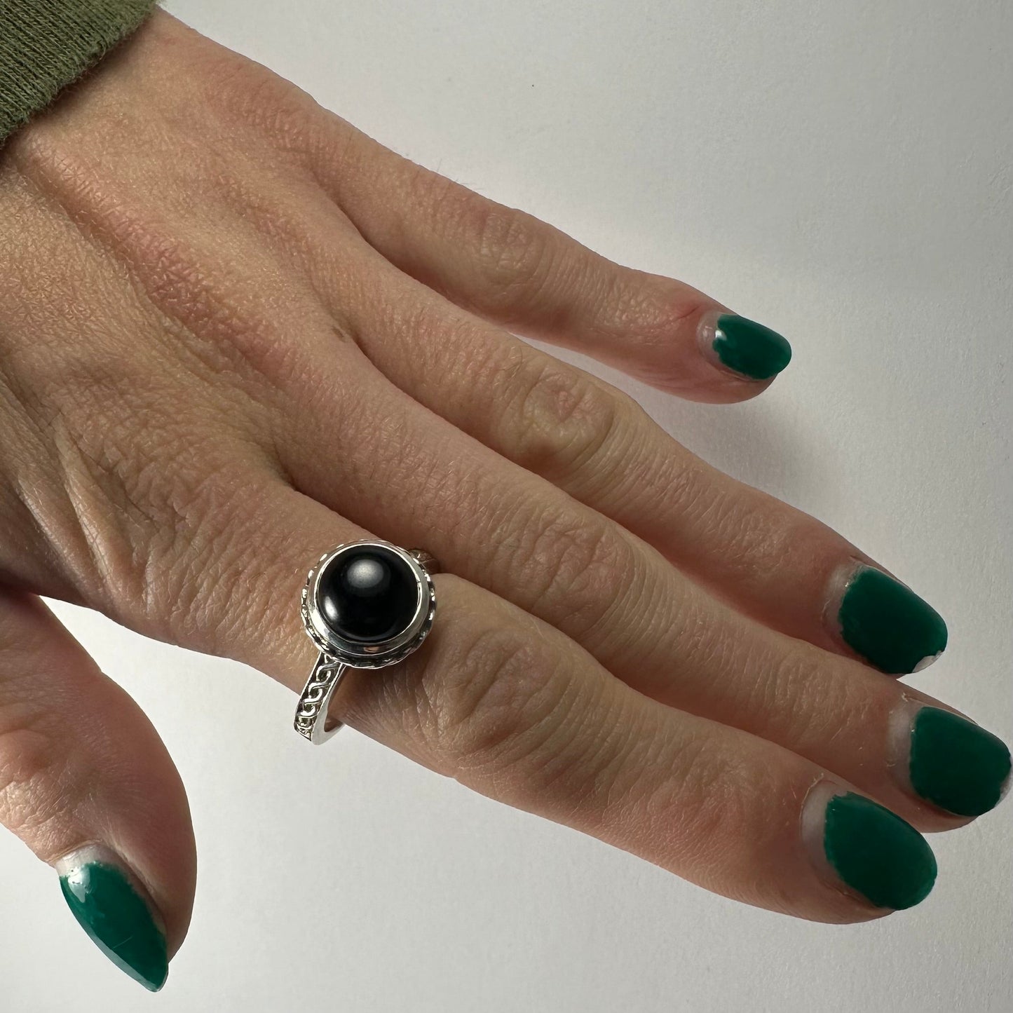 Black Onyx Ring - Size 8