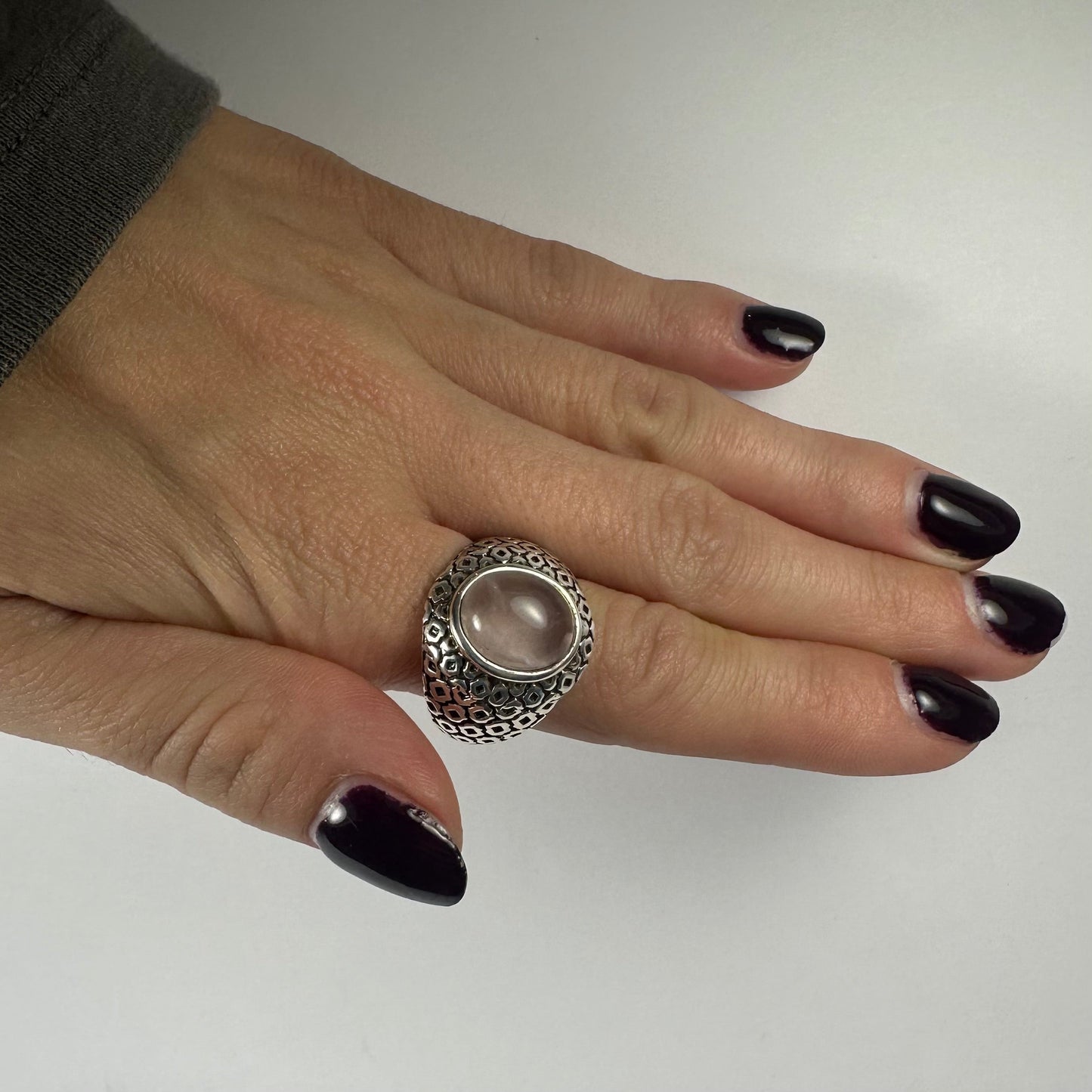 Rose Quartz Ring - Size 8.5