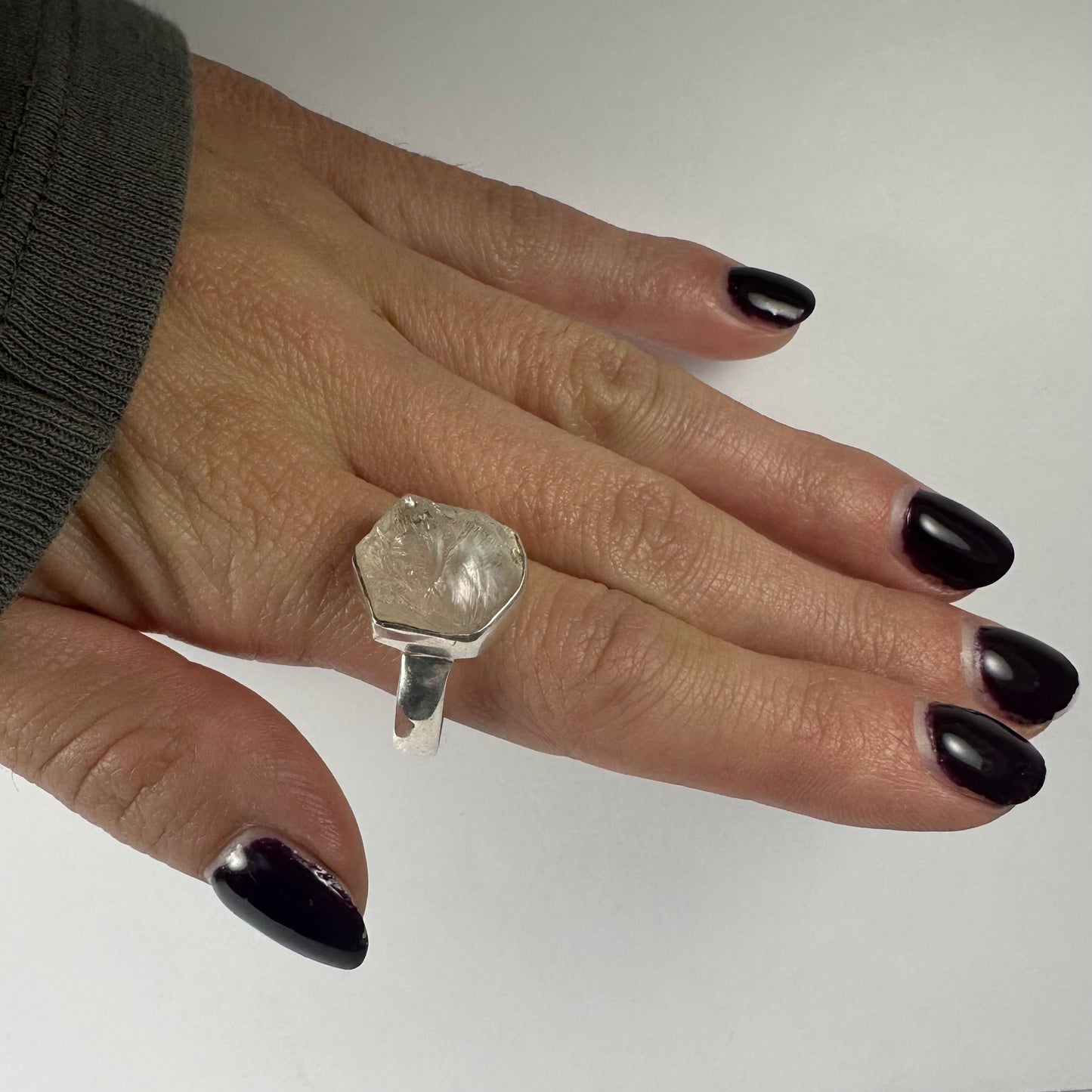 Natural Rough Quartz Ring - Size 10.5