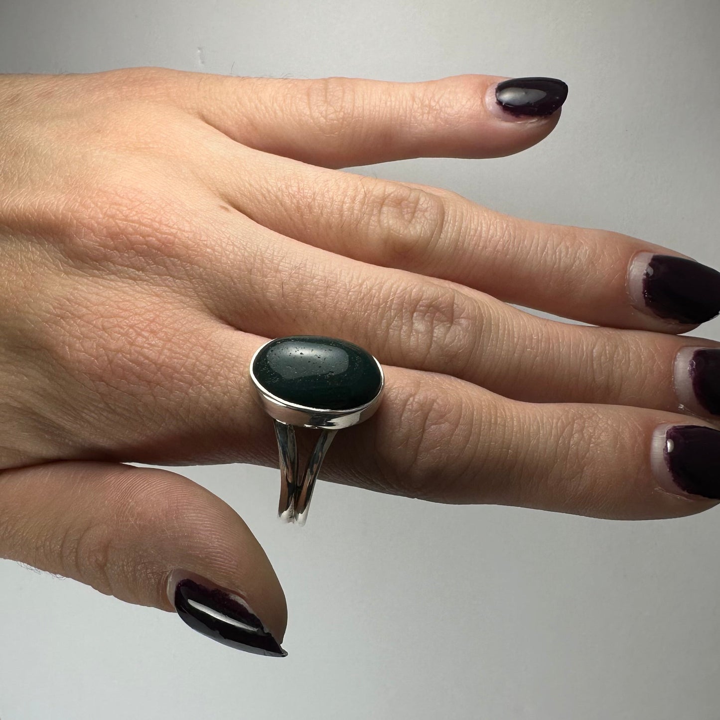 Green Serpentine Ring - Size 13