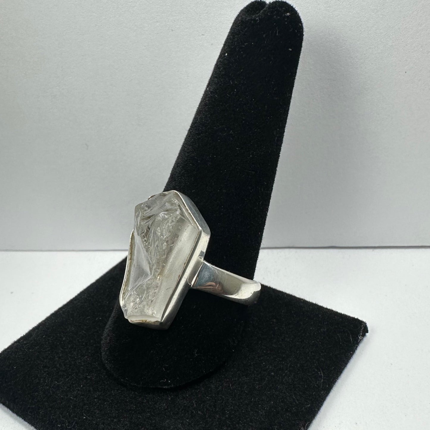 Natural Rough Quartz Ring - Size 11.5