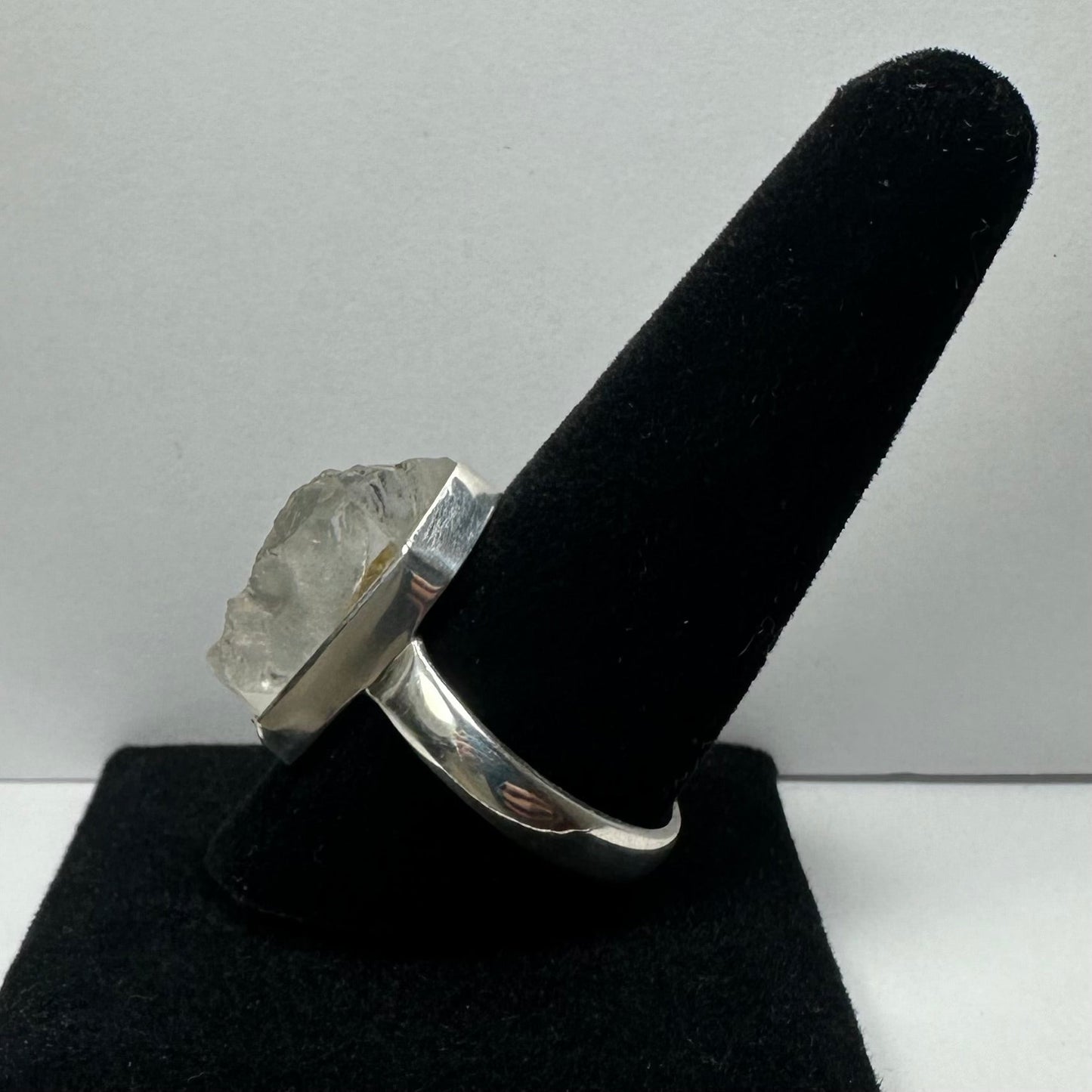 Natural Rough Quartz Ring - Size 11.5